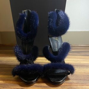 3 Strap Mink Sandal- Giuseppe Heels